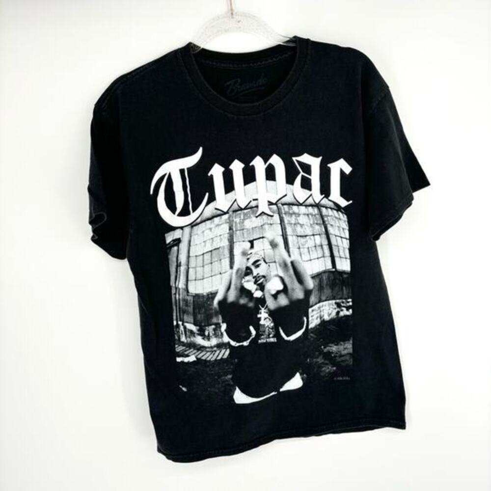 Tupac Shakur T Shirt Black White Death Row Rap Music Hiphop 2pac Size‎ Large